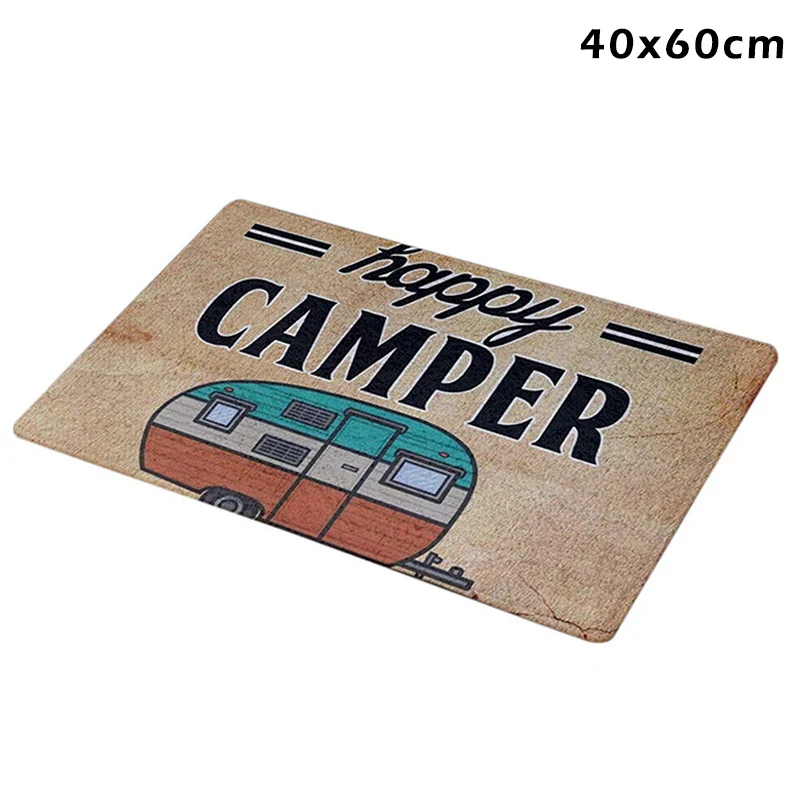 

Дверной коврик для счастливого кемпинга, коврик для входного пола, коврик для ванной, нескользящий ковер, домашний декор, кемпинговые камеры для ванной комнаты, домашний декор