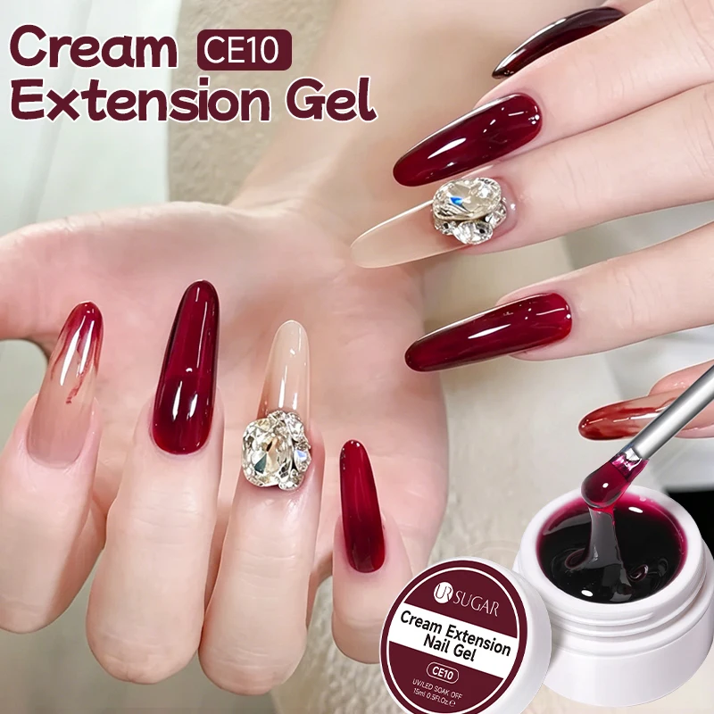 UR SUGAR 15ml Extension Nail Gel in Clear Nude Pink for Camouflage and Hard Gel Acrylic Nail Art