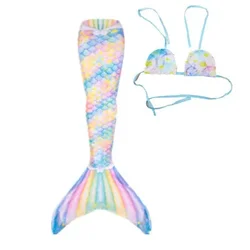 Enchanted Mermaid Tail Costume with Monofin - Perfect for Cosplay, Swim Parties & Fantasy Play (Green)