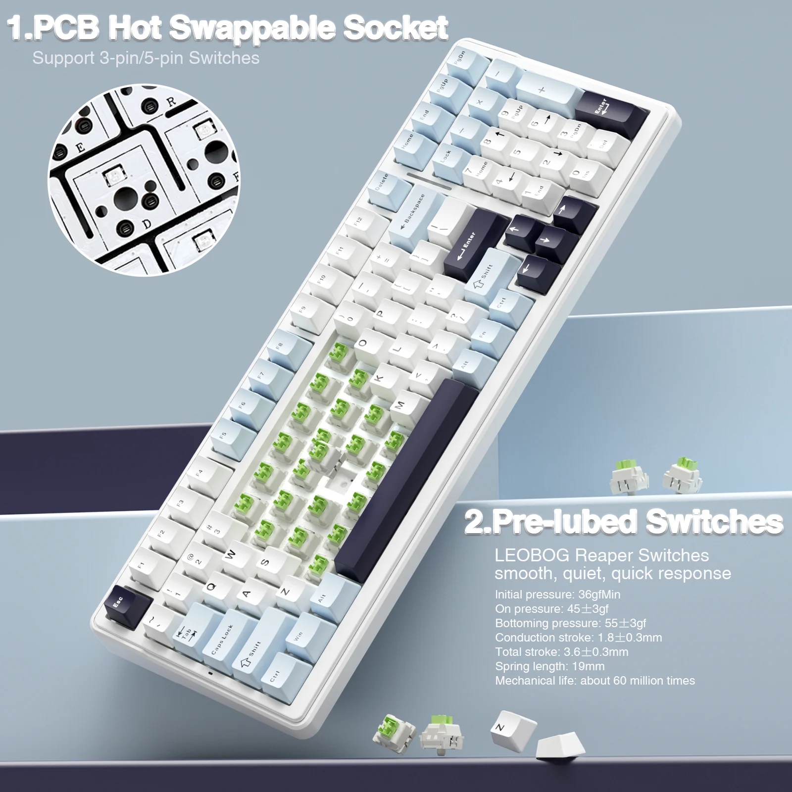 カスタマイズ可能なメカニカルゲーミングキーボード,AULA-F99または5.0