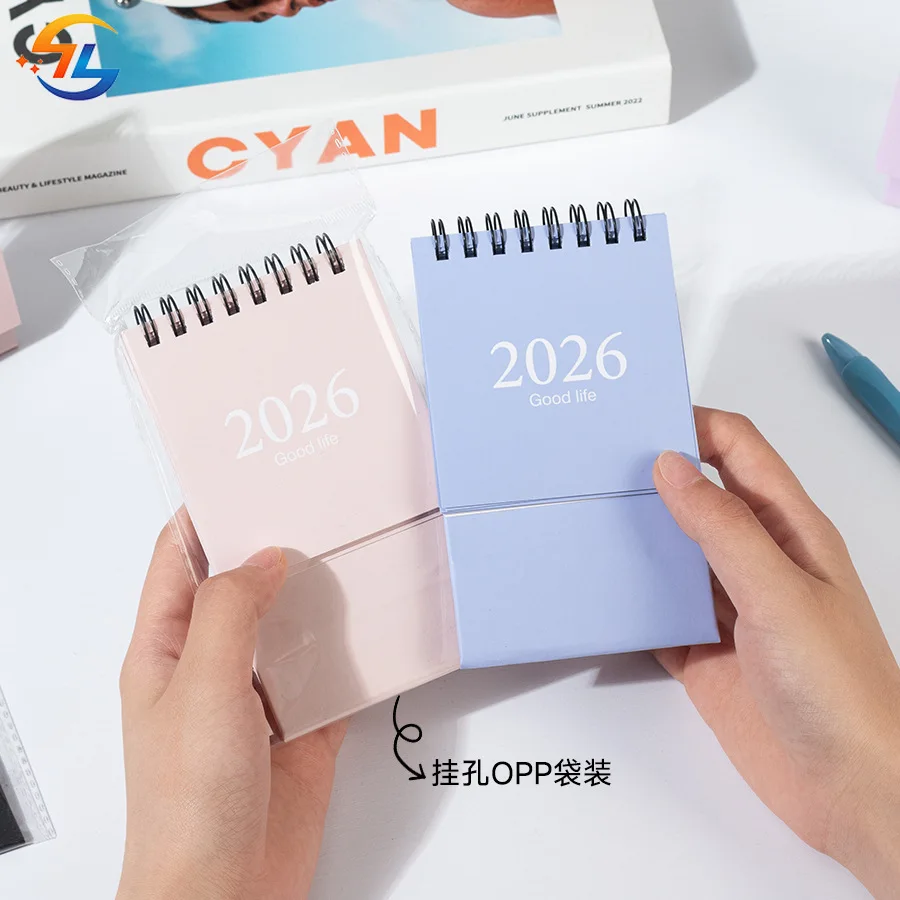 2026 모란디 컬러 미니 데스크 캘린더 데스크탑 플랜 캘린더 메모 메시지 소형 장식품 사무용품 학생용