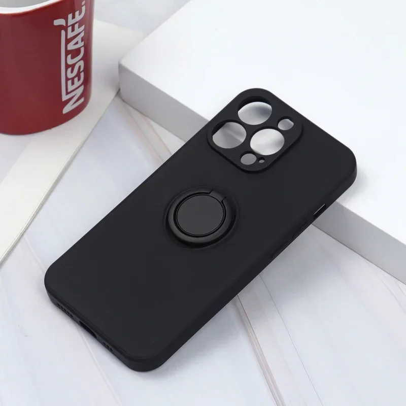 thumbnail image 1 of Funda de silicona suave magnética de lujo para iPhone 16 14 13 15 11 Pro Max XS XR 8 7 Plus SE 2020 16Pro 15Pro Fundas con soporte de anillo, 1 of 5