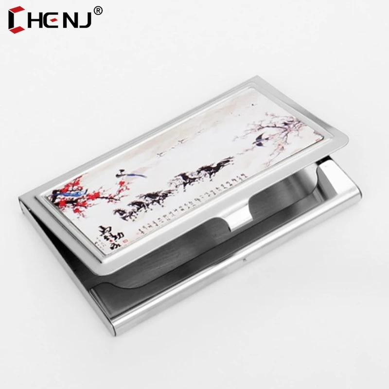 Blank Sublimation Bussiness Card Holder For Heat Thermal Transfer Printing Metal Bank Box Case Products blank thermal transfer printing keychains crystal keychain for heat transfer sublimation blank material