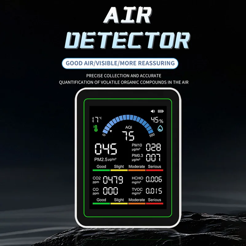 The Latest 10-in-1 Air Quality Monitor, CO₂ Monitor,