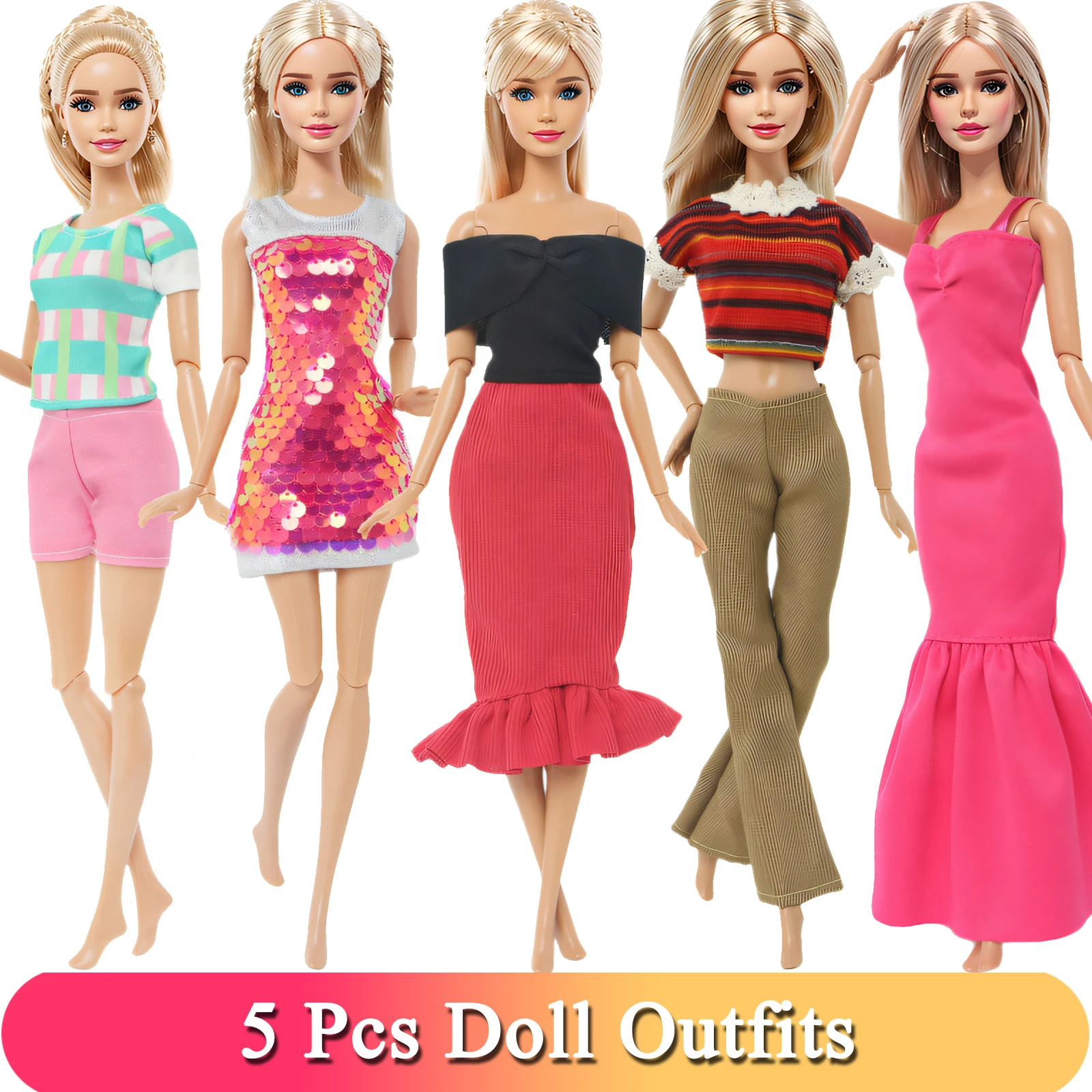 Plush Doll Accessories Doll Shoes Barbie Doll Clothes Doll Clothes Accessories Doll Bag Toys Doll Clothes Doll Eyewear Accessories Doll Accessories BJDBUS Doll Accessories for Barbie Doll Clothes Mixed Mini Dress Handbags Hangers High Heels Shoes Necklaces Glasses Kids Toy