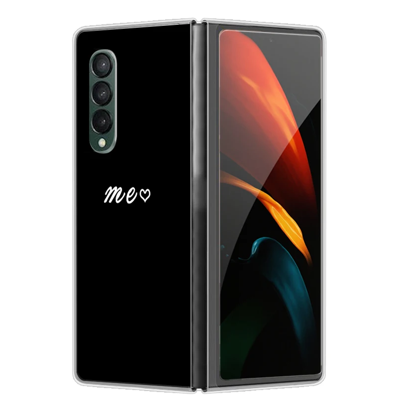 Luxury Painted Transparent Hard Folding Case – Premium Clear Cover for Samsung Galaxy Z Fold Series