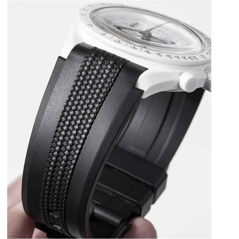 Enhanced Silicone Watch Strap: Curved End, 20mm Quick Release, Sport Waterproof Rubber Bracelet