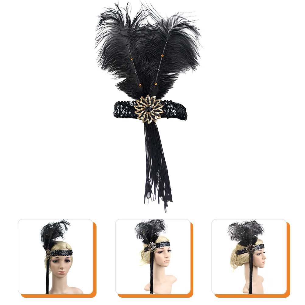 

Fringed Headband 1920 Headpieces for Women Folk-custom Flapper Polyester 1920s Accessories