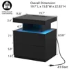 LED Nightstand with Wireless Charging Station Modern Nightstand Type C USB Port 2 Drawers Bedside Table Black Smart Night Table 5
