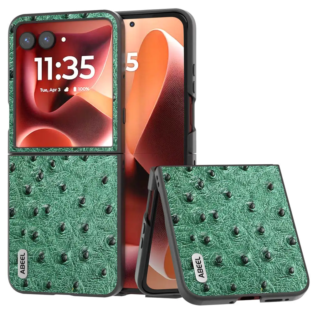 Genuine Leather Case for Motorola Razr 60 Ultra 2025 Ostrich