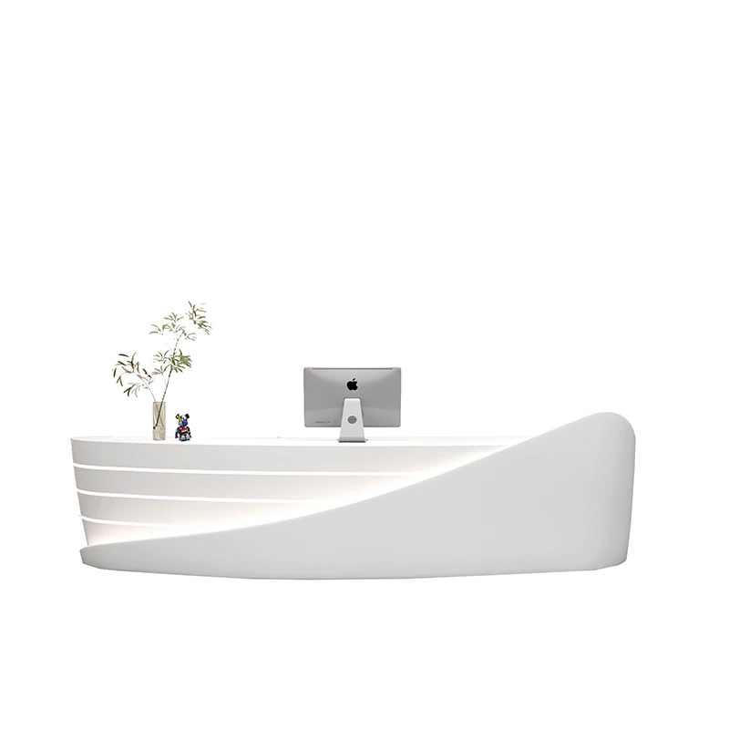 Modern Beauty Reception Desk Front Cashier Counter Wooden Commercial Clinic Reception Desk Hotel Schreibtisch Shop Furniture HDH