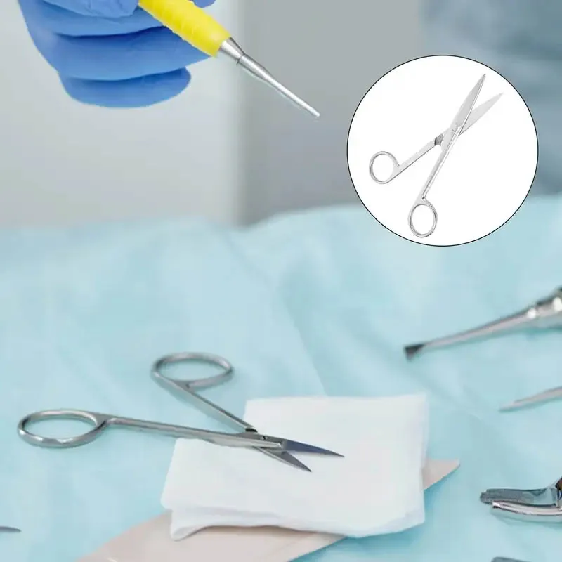 10 cm/11,5 cm/13 cm/14 cm/16 cm Tier Veterinär Tierarzt Medizinische Edelstahl Chirurgische Schere Gerade gebogene Spitze Haarschnitt Schere – Detail 4