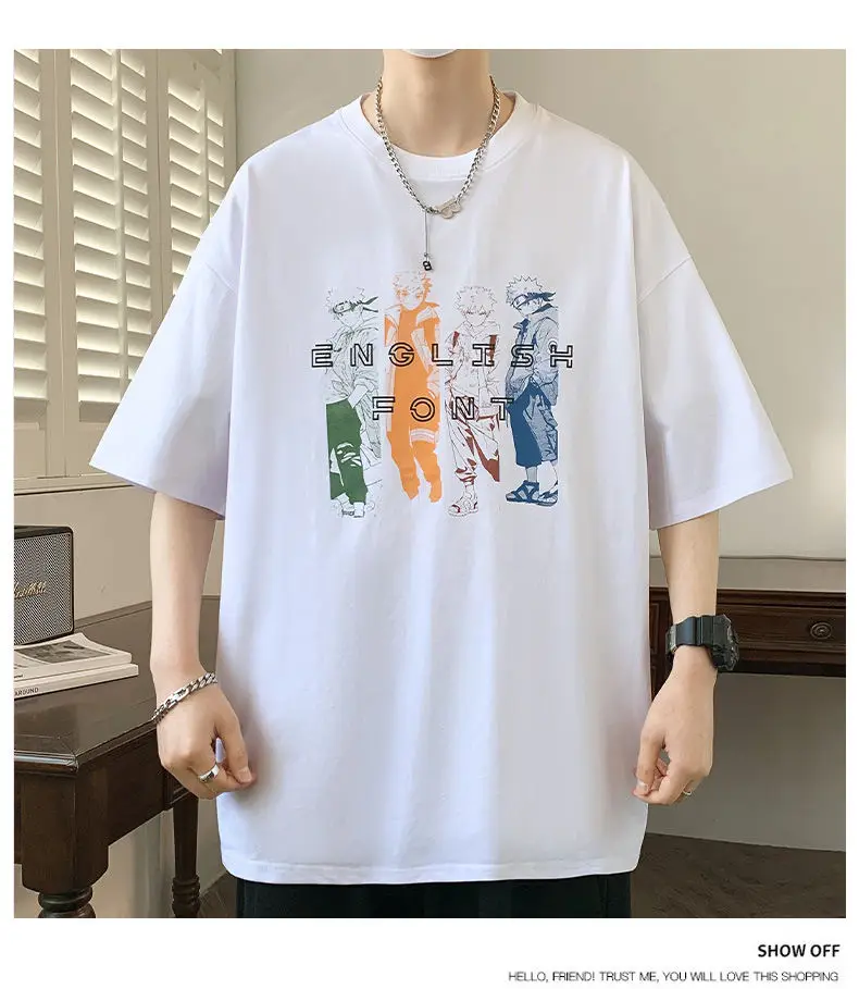 Modische Bedruckte Herren-Baumwoll-T-Shirts Neu 2026 Sommer Jugend High Streetwear Lässiges Oberteil & T-Shirts Locker Sitzende Kurzarm-T-Shirts Kleidung – Detail 15