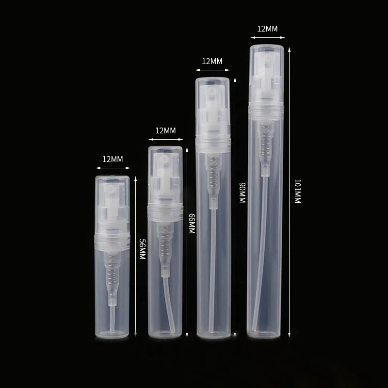 50/100PCS/LOT Small Round Plastic Containers Perfume Spray Sample Bottle Atomizer Empty Cosmetic Containers