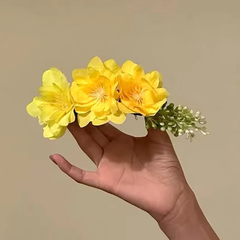 소녀들을 위한 벚꽃 머리핀, 휴가 스타일 꽃 머리 장식, 여성용 헤어 액세서리, 달콤한 헤어핀, 패션 여성용 액세서리