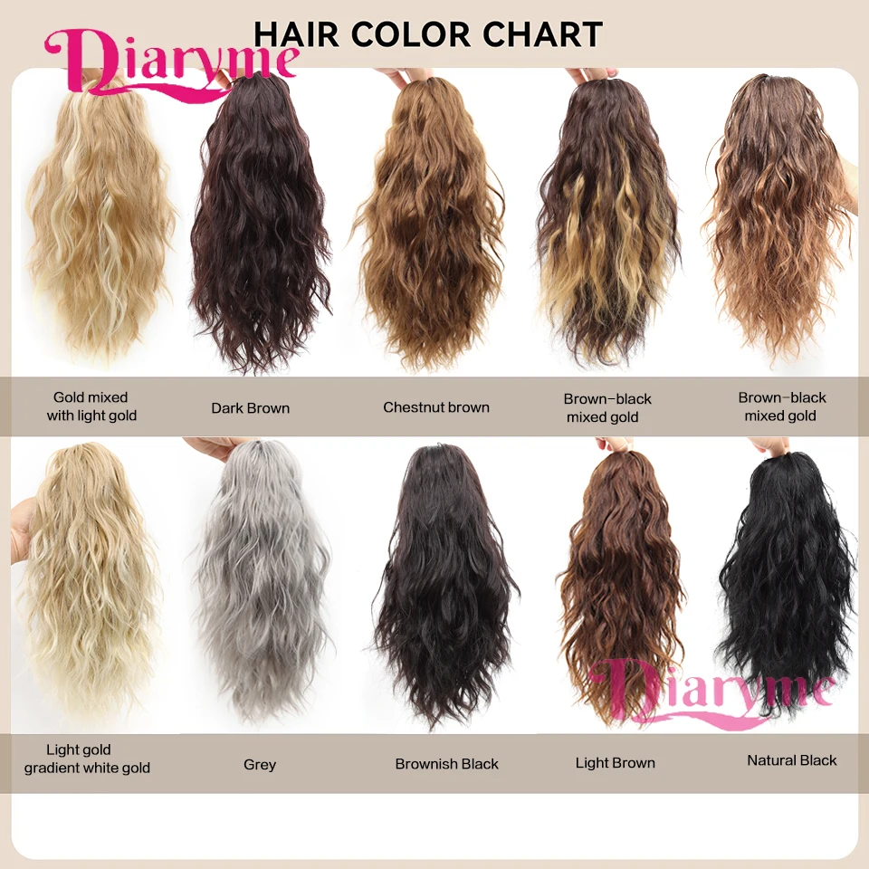 Synthetic Ponytail Extension 14 Inch Claw Clip Ponytail Extension  Wavy Curly Claw Clip in Ponytail Hair Extensions Natural