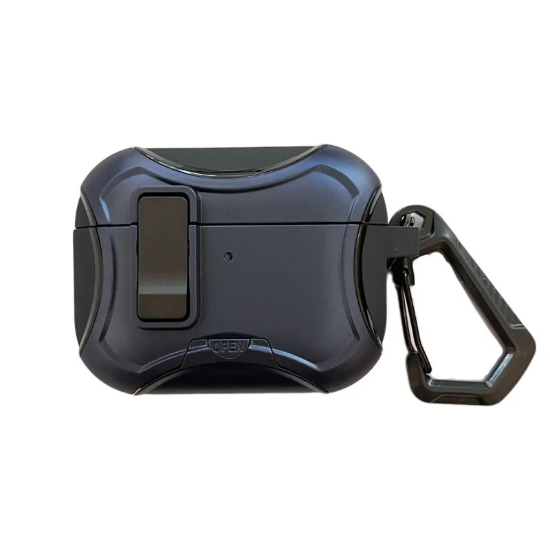 Shockproof Armor Case with Security Lock & Carabiner - Anti-Drop Hard Earphone Cover