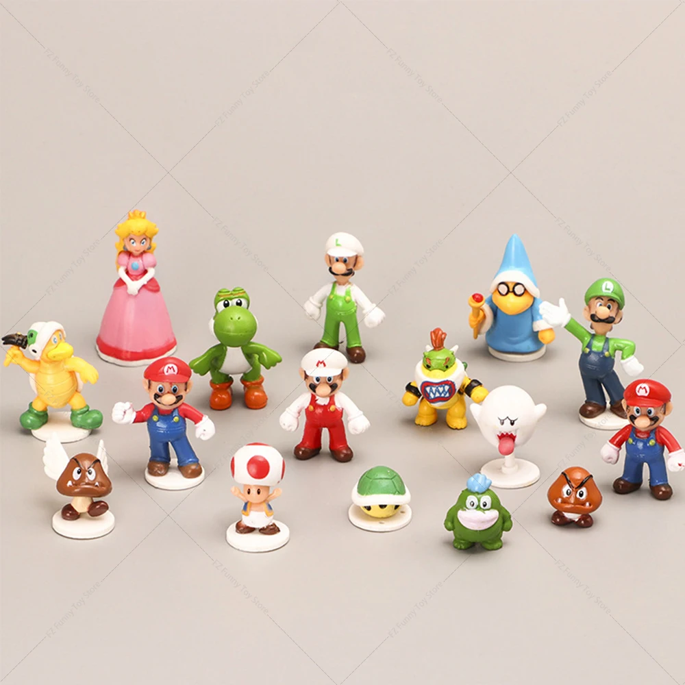 スーパーマリオのブロス。3-48 PVCアニメフィギュアセット,収集可能な