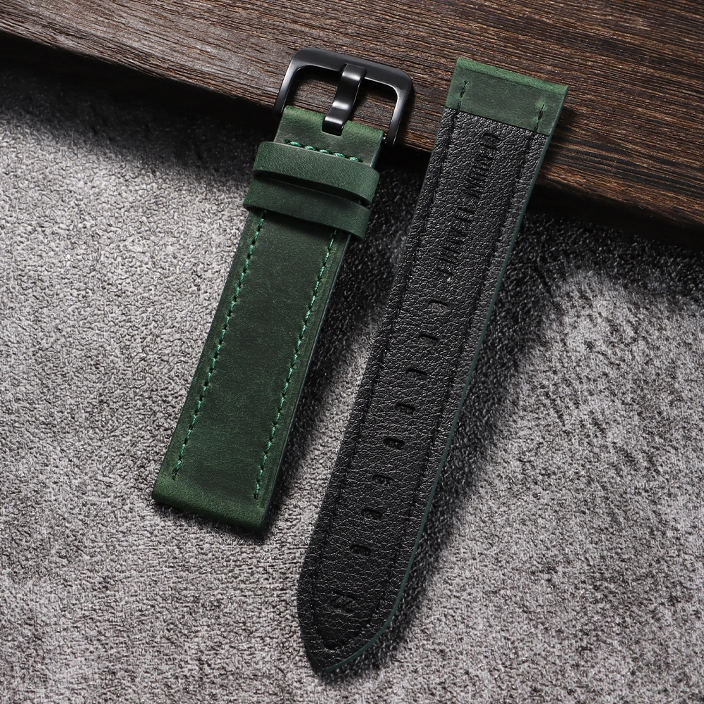 Calfskin Genuine Leather Watchbands - Premium Black & Brown Smartwatch Strap Collection