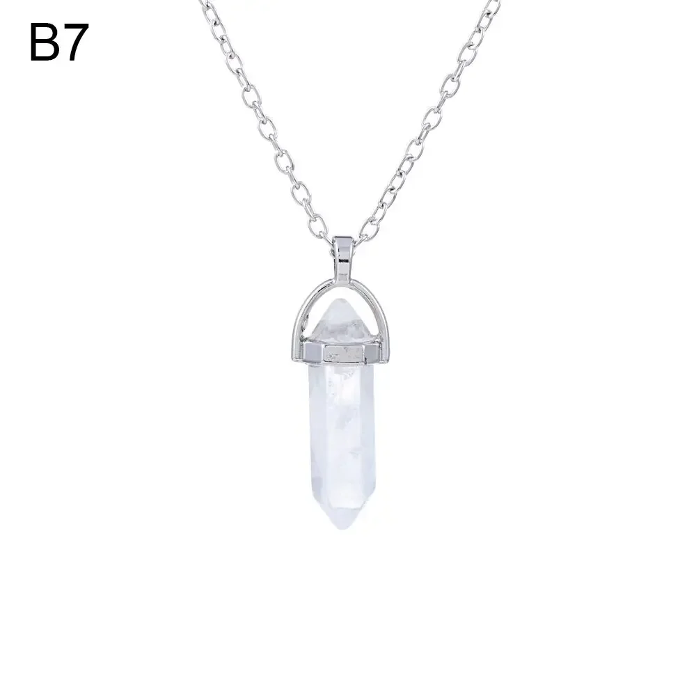 Collana Con Pendolo A Colonna In Cristallo Di Pietra Grezza Naturale Olivenorma
