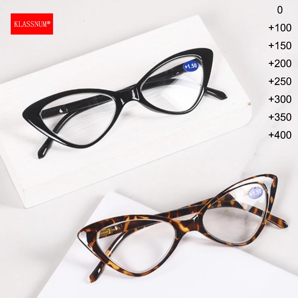 Women Cat Eye Reading Glasses Anti Blue Light Magnifying Computer