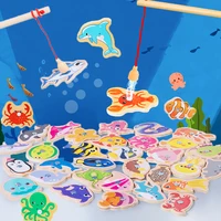 Magnetic Fishing Game Suitable For Young Children Wooden Letter Puzzle Maze Board Preschool ABC Capital Letter Matching Game 1