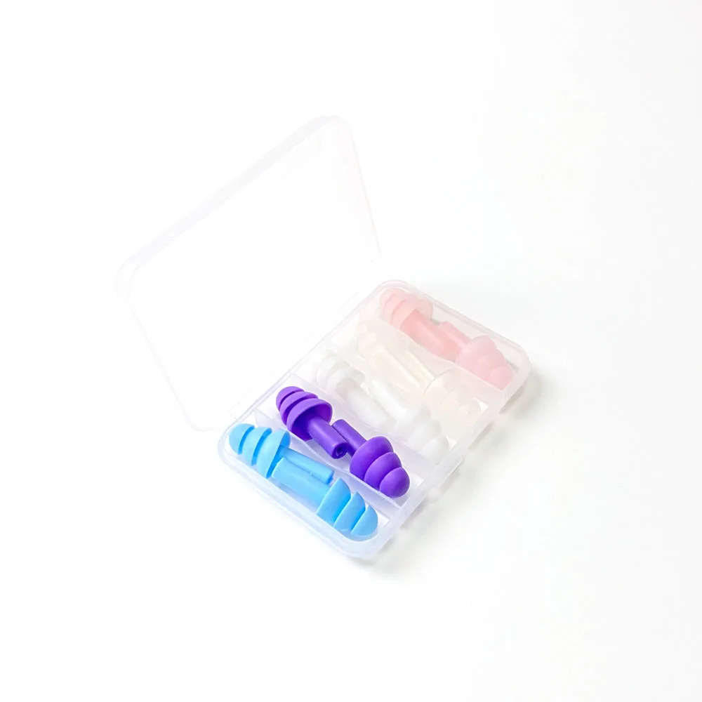 Silicone Noise-Reducing Comfort Earplugs - 5 Pairs for Sleep & Swimming