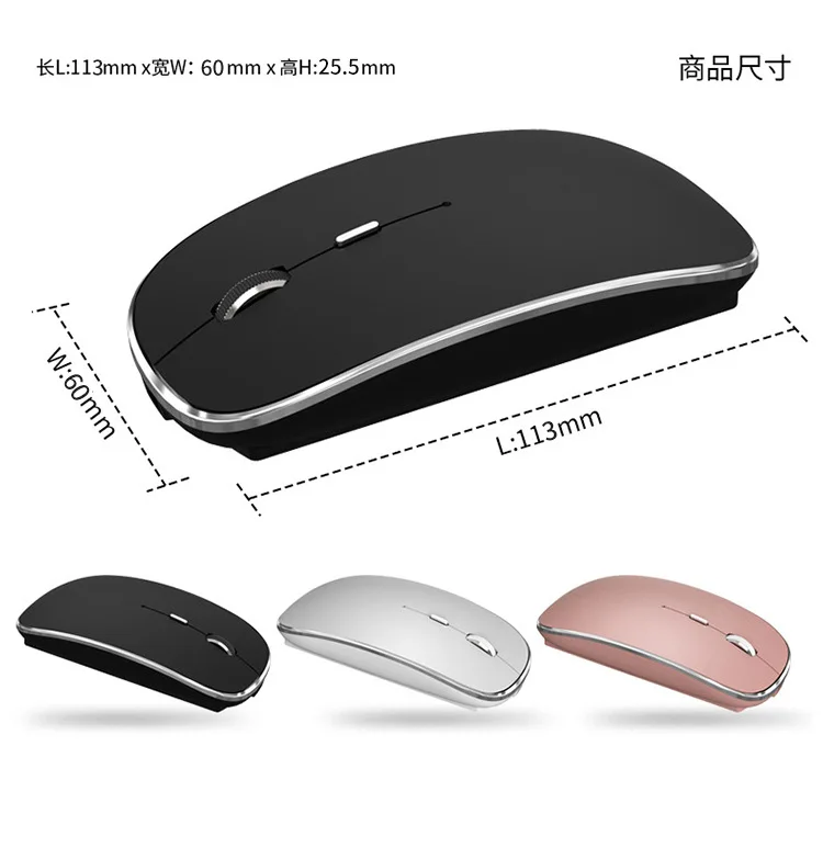 Portátil Tipo-c Mouse sem Fio Ultraleve 2.4g Receptor Dual Mudo Gamer Gaming Inalambrico Macbook Recarregável Novo - Imagem 3