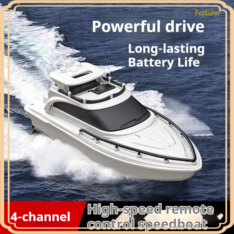 Remote Control Boat 4-Channel High Speed Simulation Electric Waterproof Yacht For Pool Lake Sea Outdoor Hobby Adults Gift Toy