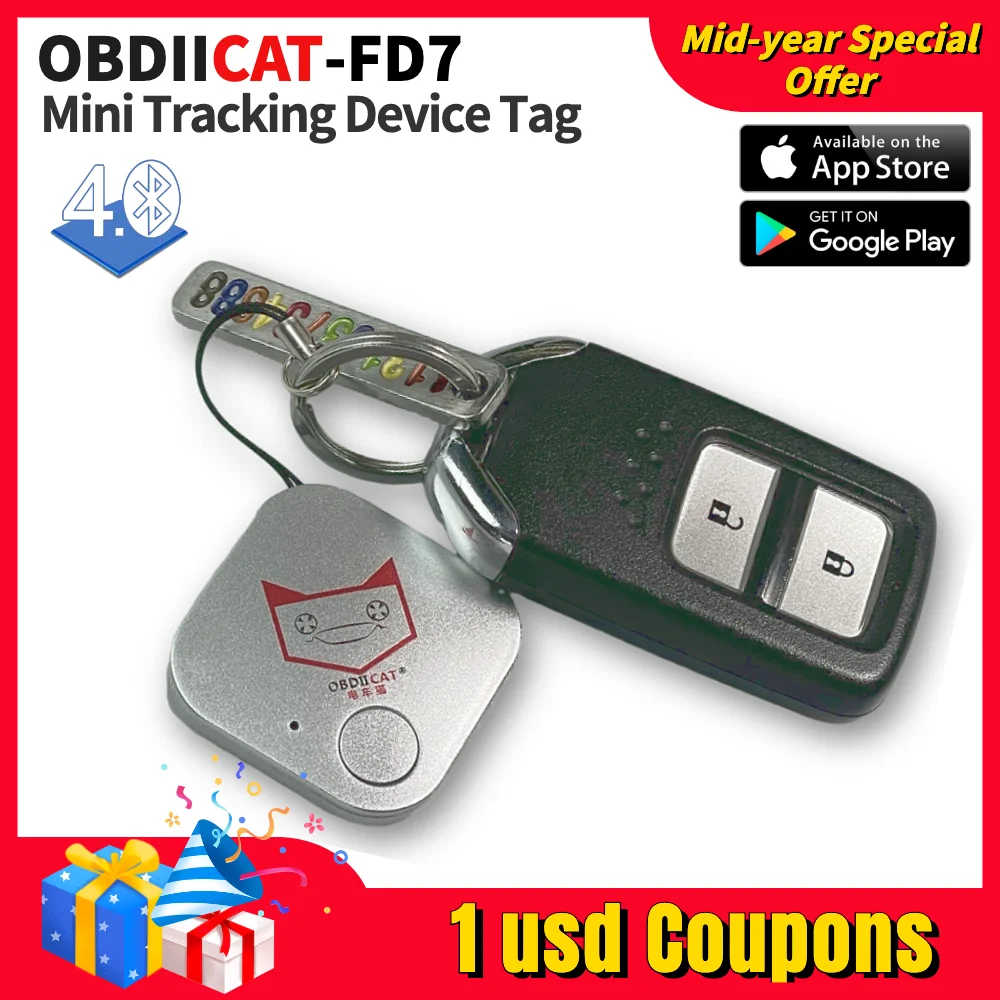 Obdiicat Auto Car Mini Anti-Lost Smart Bluetooth Remote Theft Device Alarm Gps Tracker Fotocamera Locator Car Key Tracking
