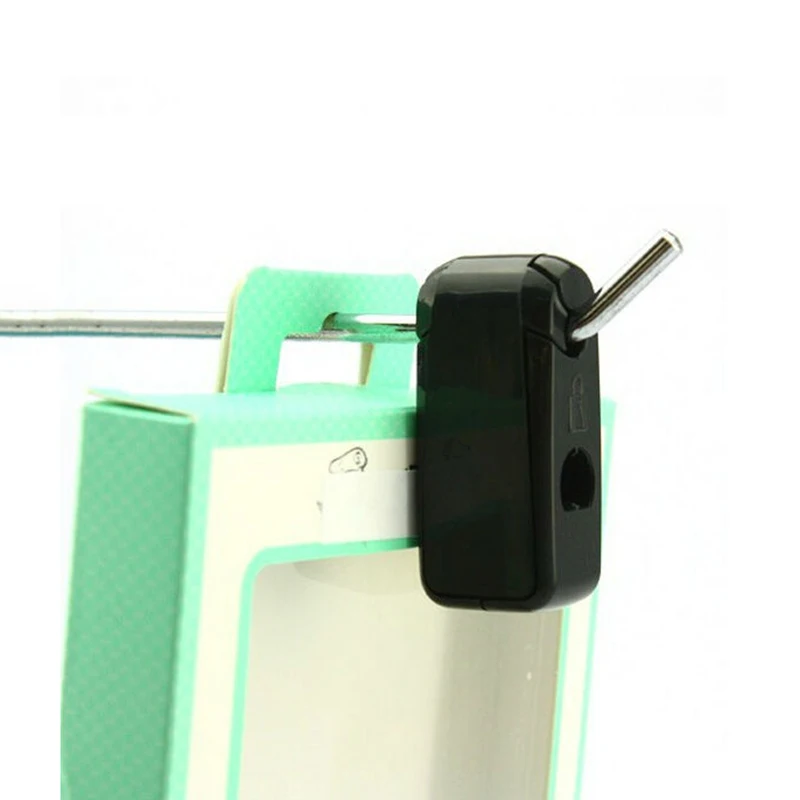 100x Against shoplifting plastic EAS hook stop lock catch for anti theft sweep display in retail shop +1 magnetic lockpick key