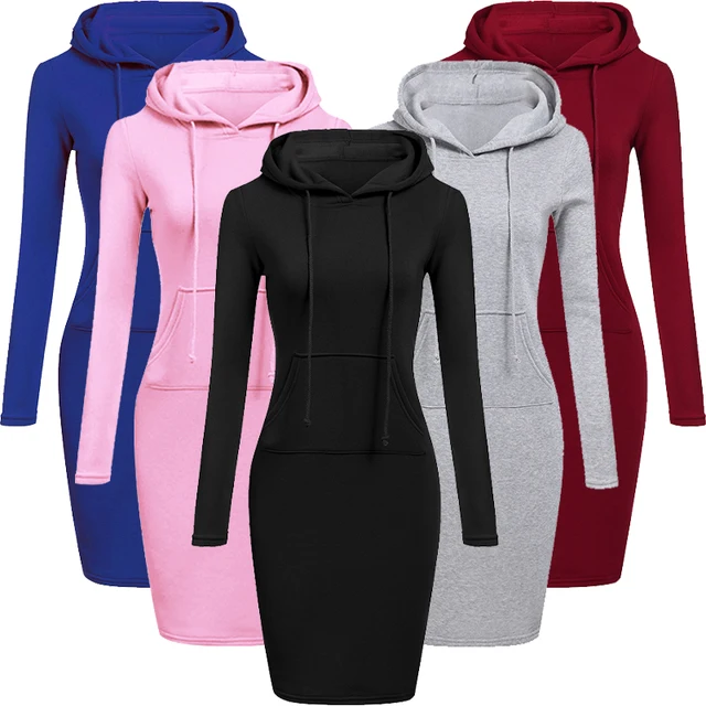 Ladies Dress Autumn Women Hooded Dresses Hoodies Women Sweatshirts Women Hoodies Dress Tops Ladies Clothing 1