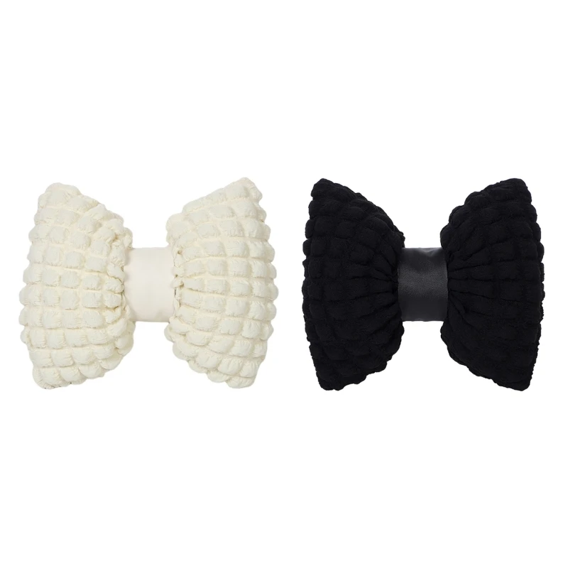 

Puff Plaid Bow Lumbar Pillow Support Car Lumbar Support Headrest Neck Pillow Support Universal Soft Neck Pillows Cushion