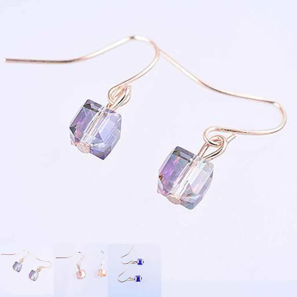 

Геометрические серьги с кристаллами для женщин, красные украшения с камнями