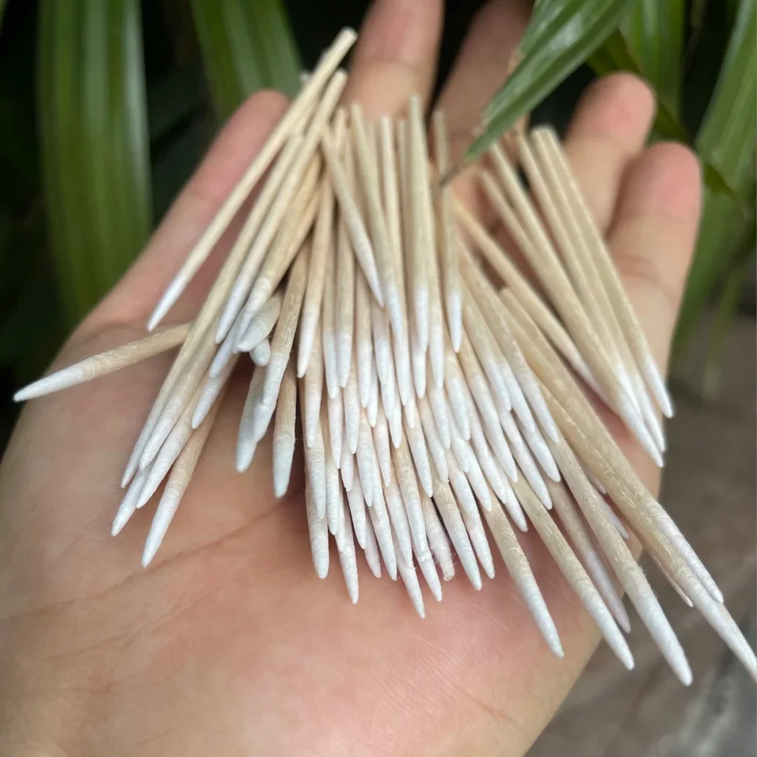 100/300/500 stücke Maniküre Wäscher Kleber Spitze Baumwolle Tupfer Stick Feine Holz Stick Einweg Nagel Nut Lücke Baumwolle Stick Reinigung * – Detail 5