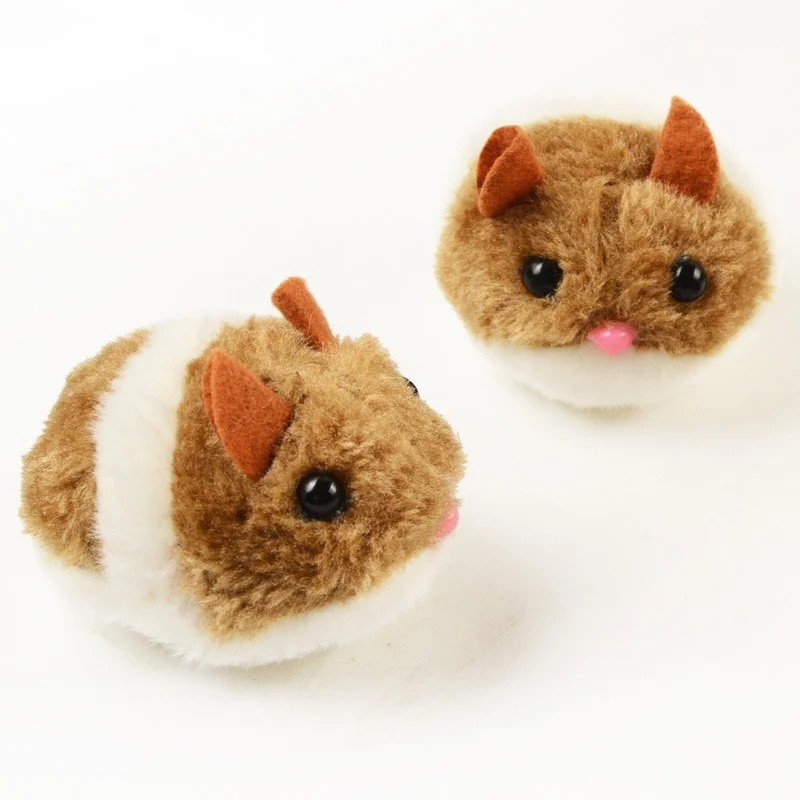 

Pet Kitten Safety Plush Mouse Interactive Toy Gift Simulation Mechanical Mouse Toy Will Turn Around and Run Away Plush Hamster