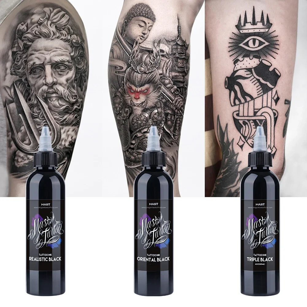 High Quality Mast Tattoo Professional Ink Triple/ Oriental/ Realistic Black And High White Pigment Tattoo Supplies Tattoo Ink