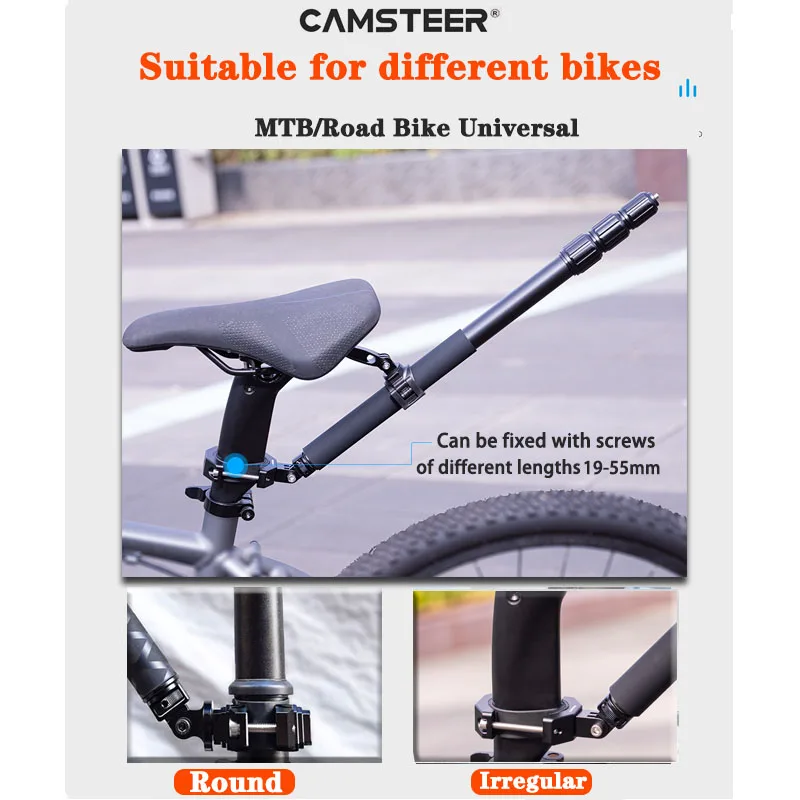 Camsteer Bicycle Backseat Mount 3rd Person View GoPro Camera