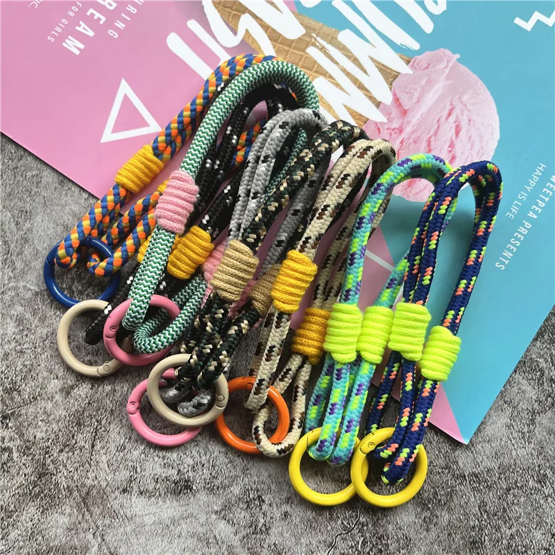 

Keychain Cotton Thread Lanyard Color Key Chain Metal Keyring Car Accessories Exquisite Hanging Ornaments Bag Decoration Gift