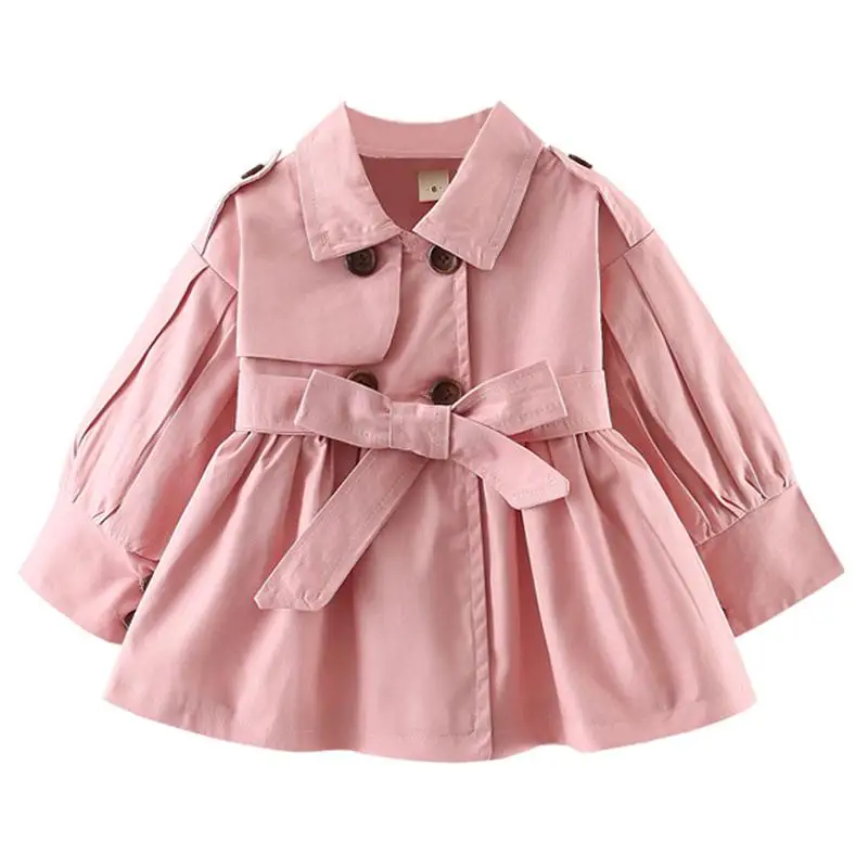 Children Spring windbreaker for Girls Trench Coat PINK Baby Girl