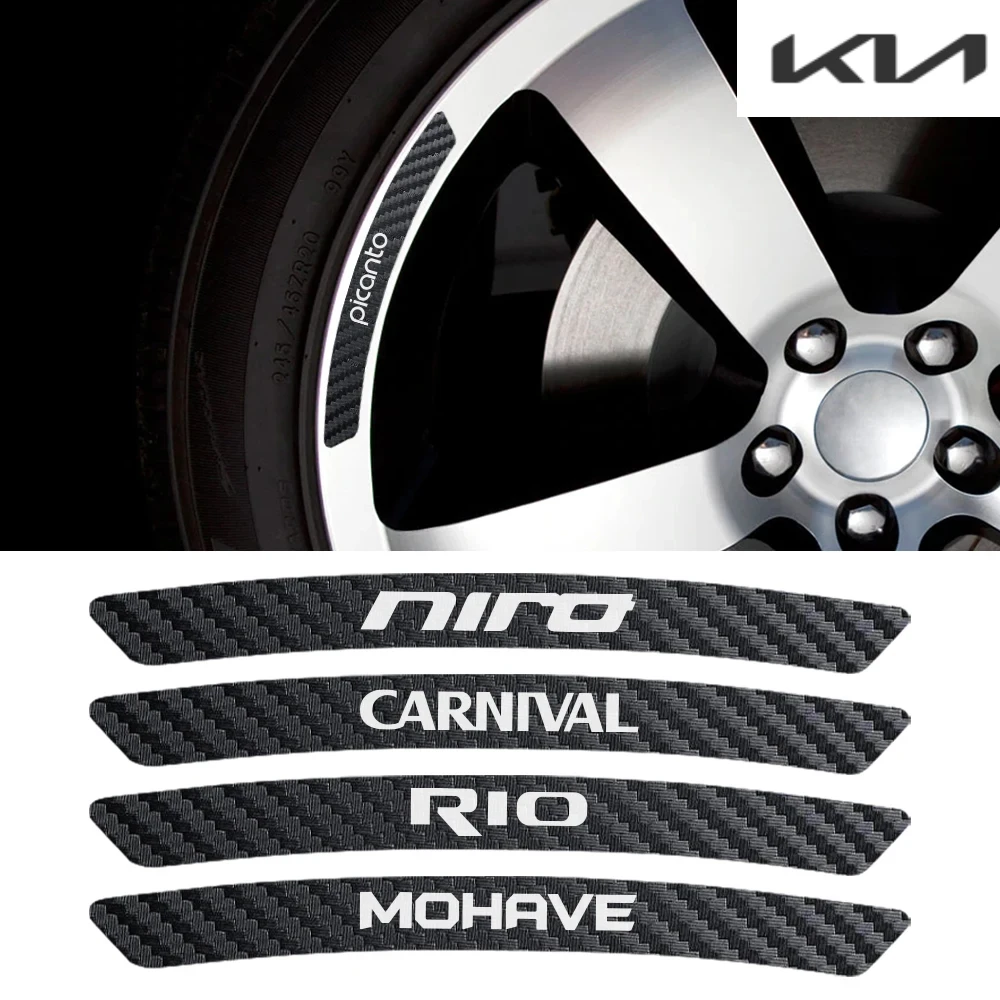 

For Kia CARENS CARNIVAL CERATO K5 MOHAVE NIRO PICANTO RIO SEDONA SELTOS VENGA TELLURIDE 4PCS Car Wheel Stickers Decals Decor