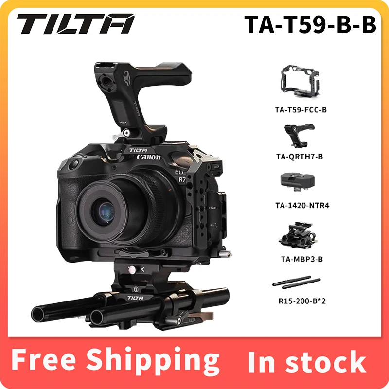 

TILTA TA-T59-B-B для Canon R7 RIG фюзеляж защитный полный корпус для камеры защитная рамка крепление холодного башмака 1/4 "Arca