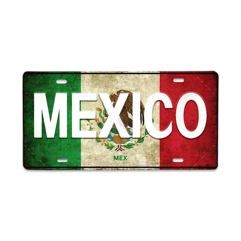 Vintage Tourism Country Poster Metal Sign - Retro License Plate Style Wall Art