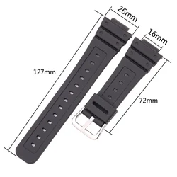 High-Quality Men's Sports Silicone Rubber Watch Strap - 16mm x 26mm (Black)