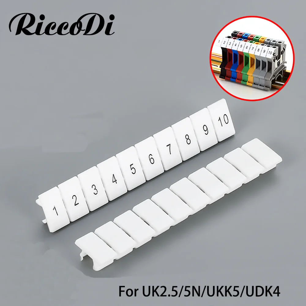 10 Pz Zb6 Per Uk2.5B Uk5N Pt4 St4 Ukk/Ukkb5 Dikd1.5 Numero Vuoto Morsettiera Guida Din Accessori Uk Zack Strisce Di Marcatura Zb 6