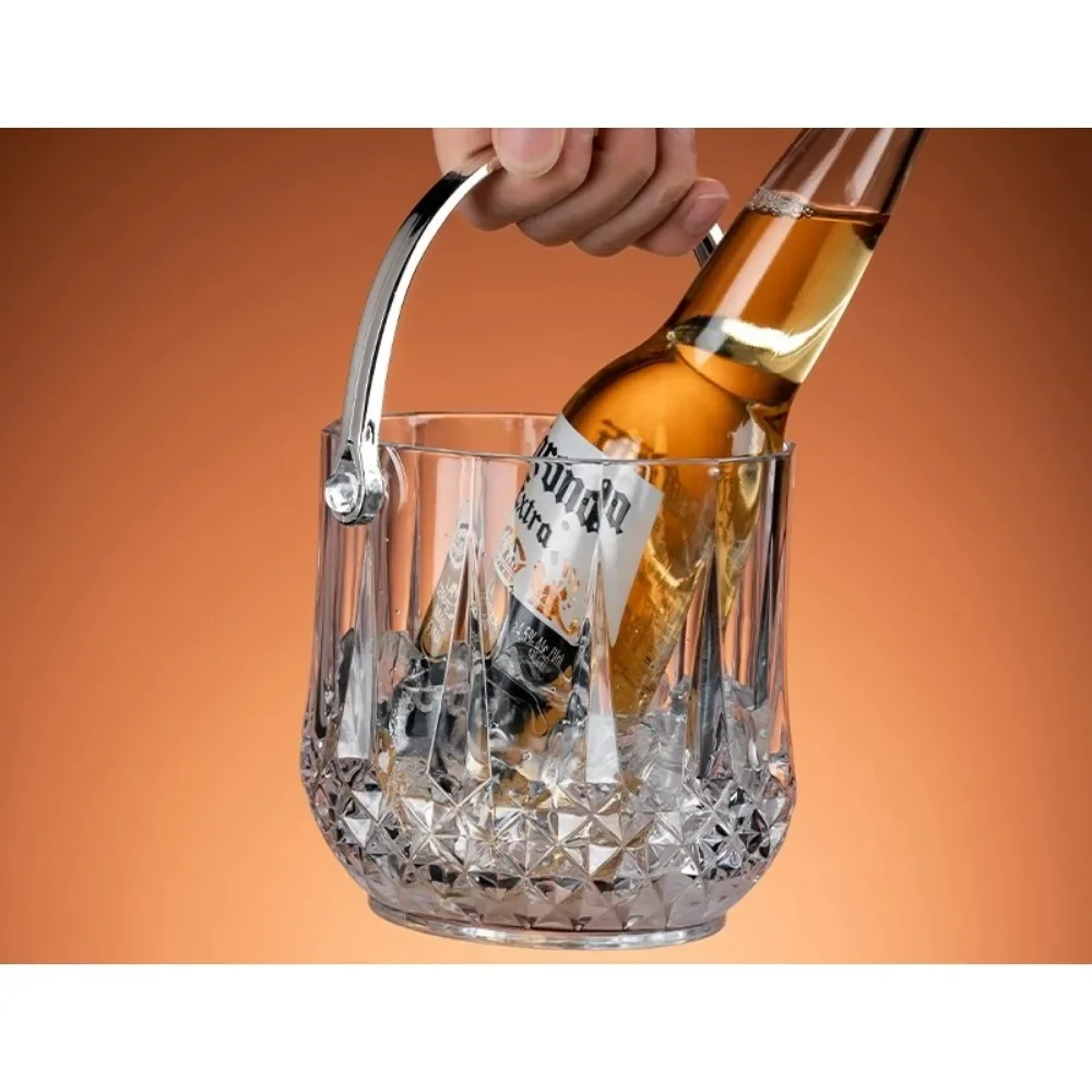 Japanese style glass ice bucket bartender champagne bucket Bar with ice clip