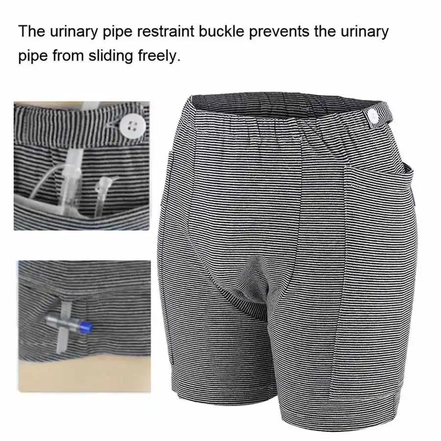 Wearable Urine Bag Soft Incontinence Pants Double Pocket Design Elderly Portable