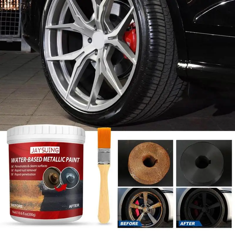 300g Water Based Metallic Paint with Brush Water Based Rust Remover Car