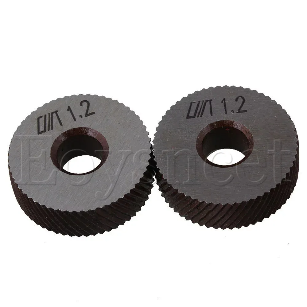 26mm Dia 1.2mm Pitch Diagonal Coarse Knurl Wheel Knurling Roller Pack of 2
