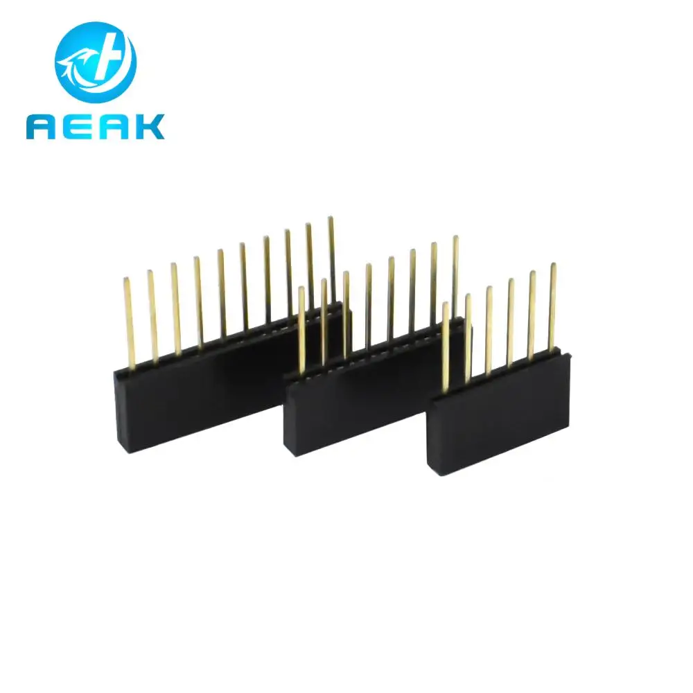 10 Pz 2.54Mm Singola Fila Pin 10Mm Pc104 Lungo Femmina Pin Header Presa Striscia Connettore Pcb Impilabile 1*6P 8P 10P Per Arduino